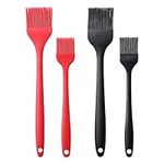 4 Pack Silicone Basting Pastry Brushes, Oil Brushes Heat Resistant Brush Set, Perfect for BBQ Sauce Barbecue Butter Grill Baking Kitchen Cooking, BPA Free & Dishwasher Safe