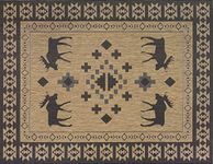 Gertmenian Outdoor Rug Freedom Collection Indoor Outdoors Nature Smart Care Patio Porch Deck Area Carpet; 8x10 Large; State Alaska Alces Alces Moose Brown ; 22325