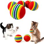 PET SHOW Bulk Coloured Cat Toys Balls Soft EVA Foam Rainbow Balls Interactive Cats Dogs Toys (10pcs)