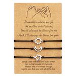 Me&Hz Pinky Promise Bracelet Sunflower/Cross/Heart/Compass Matching Couple Friendship Bracelets Mother Daughter Best Friend Gift for Women Girls, Leather, no gemstone