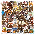 60Pcs Funny Poop Stickers, Vinyl Waterproof Prank Decals for Laptop, Notebook, Water Bottles, Commode, Cute Gag Gifts Stickers for Kids