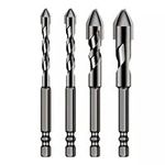 High-Strength Eccentric Twist Drill Bit - Multi-Purpose Drill Bit Set – High Strength Metal Bits for Tile, Brick, Wood, Glass, and More - for Precision Drilling (4Pcs (6+8+10+12))