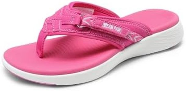 DREAM PAIRS Women's Arch Support Flip Flops Comfortable Thong Sandals,Size 9.5,Hot Pink-Pu,BREEZE-1