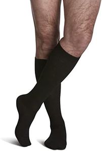 Sigvaris 186CC99 Casual Cotton 15-20mmHg Closed Toe Men's Knee High Sock Size: C (11.5-14), Color: Black 99