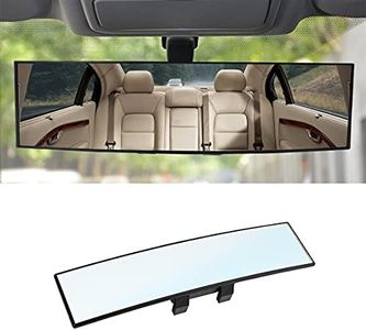 8sanlione Car Rearview Mirrors, Shock Resistant Interior Clip-on Panoramic Rear View Mirror for Car, Wide Viewing Range, 12 inch HD Universal Use for Cars, SUVs, Trucks, Vehicles (White)