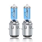 DZG - S2 / Ba20d Halogen Bulbs - 12V 35/35W Super White Headlight Lamps 5500K Motorcycle Hi Lo Bulb, 2 Pieces