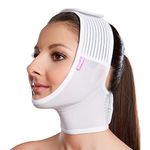 LIPOELASTIC- FM Extra- Post Surgical Chin and Neck Lifting Compression Mask for Women and Men with Velcro Fastener, Jowl Tightening (X Small)