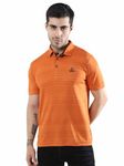 STELLERS Men's Polo T-Shirt | Barcode Weave | Soft and Feather Touch | Arid Play | Regular Fit | Russet| X-Large