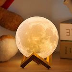 ACED Moon Lamp 2024 Upgrade with Timing 3D Printed 16 Colours Moon Light with Wooden Stand Remote & Touch Control Creative Gift for Women Mem Kids Friends (18cm, Large)