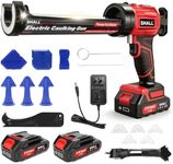 SHALL 21V Cordless Caulking Gun, Electric Caulk Gun with 2 x 2.0Ah Batteries & Silicone Finishing Tool Kit, 4 Adjustable Speeds, Anti-Drip, Fits 10oz/300ml Cartridges for Bathroom Kitchen Tile Sealing