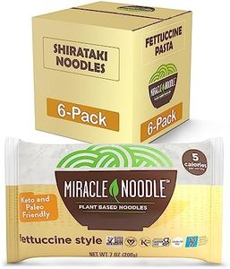 Miracle Noodle Fettuccine Shirataki Noodles - Plant Based Konjac Noodles Fettucine, Keto Fettuccine, Vegan, Gluten-Free, Low Carb Pasta, Low Calorie Pasta, Non-GMO, Soy Free, Paleo - 7 Oz, 6-Pack