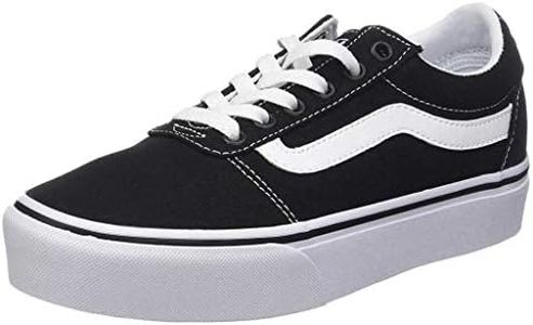 Vans Women's Platform Trainers Sneaker, Black ((Canvas) Black/White 187), 8 US