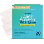 LivaClean (20 Count) Large Square Patch Salicylic Acid Edition - Large Face Patch, Absorbing Cover Patch For Face, Overnight Face Patches