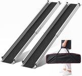 KOLO 7FT Wheelchair Ramps for Steps, 84" L x 7.4" W, 600lbs Capacity, Adjustable Aluminum Ramp, Telescoping Portable with Storage Bag, Non-Skid Surface Wheelchair Ramp for Home, Stairs, Steps(2 Pack)