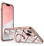 i-Blason Thermoplastic Polyurethane Cosmo Snap Case Designed For Iphone 13 6.1 Inch (2021 Release), Slim With Built-In 360° Rotatable Ring Holder Kickstand Supports Car Mount Marble