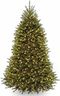 National Tree Company 7.5 ft Pre-Lit Dunhill Fir Artificial Christmas Tree, 600 Clear Lights, 2,189 Tips, Includes Stand, Green