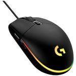 Logitech G203 LIGHTSYNC Gaming Mouse with Customizable RGB Lighting, 6 Programmable Buttons, Gaming Grade Sensor, 8K DPI Tracking, Lightweight - Black