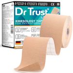 Dr Trust USA Kinesiology Tape For Sports Injury, Muscles Pain Relief, Waterproof Athletic Tape For Arms, Knee, Shoulder, Legs, Ankle, Adhesive Compression Bandage 5 m X 5 cm (Beige)