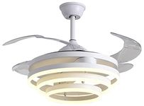 BEL AIR HOME - Ceiling Fan SFERA Series with DC Motor - 3 LED Light Rings 36W (3000K, 4000K, 6500K) - Remote Control Included - Energy Efficient - Quiet Operation, White