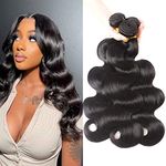 SAKALAKA Body Wave Bundle 16 18 20 Inch Body Wave Human Hair Bundles Body Wave Hair 3 Bundles 12A Grade Unprocessed Brazilian Virgin Hair Extensions for Women