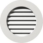 12"W x 12"H Round Gable Vent (17"W x 17"H Frame Size): Functional, PVC Gable Vent w/ 1" x 4" Flat Trim Frame