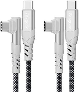 Fasgear USB C Cable 3Ft, 2-Pack 100W USB-C to USB-C Cable Right Angle Type-C PD Cable 5A Fast Charging Compatible with i-Phone 15 Sam-Sung S23 S22 i-Pad Air 5 2021 Mac-Book Air 2020 (1m, Black)