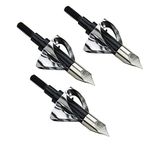 Mangobuy 6 Pack Broadheads 100 Grain Hunting Arrow Heads Archery Shooting for Compound Bow Crossbow Hunting (black)