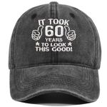 Vellsenne Baseball Cap for Men Women Birthday Gifts for 50 60 80 Year Old Men Women Black