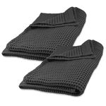 GILDEN TREE Waffle Towels Quick Dry, 2 Pack Bath Sheets 40x80 Oversized Extra Large for Adults for Bathroom, Modern Style (Faded Black)