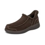 Orthofeet Hands-Free Orthopaedic Men's Slip-in Slippers Nubuck Vito, chocolate, 7 UK