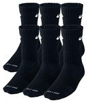 Nike Mens 6PK Cushioned Crew Socks Black L