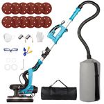 Cutforge Drywall Sander - 1050W Wall Sander with Vacuum Auto Dust Collection LED Light 7 Speeds Foldable Extendable Electric Drywall Sander for Walls Popcorn Ceiling, 12 Pcs Sanding Discs,Blue