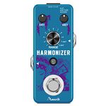 Amuzik Guitar Harmonizer Effect Pedal Digital Pedal Pitch Shifter 3 Tone Modes Harmony Pitch Shifter Detune Mini Size True Bypass