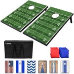 GoSports Classic Cornhole Set - Includes 8 Bean Bags, Travel Case and Game Rules (Choose Between Classic, American Flag, and Football Designs)