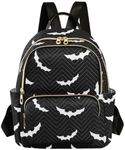 PJGINUIUA Women Fashion Backpack Purse Casual Lightweight Travel Shoulder Bag Rucksack Ladies Bag, Halloween Bat Gothic, Small, Rucksack Backpacks