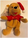 Disney Store Mini Bean Bag Santa Pooh 8"