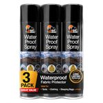 Waterproof Spray 300ml - Shoe Protector and Fabric Waterproofing for Leather, Suede, Boots and Tents | Fast-Drying, Invisible Shield Against Water, Stains and Dirt – Ideal for Everyday Use (3 Pack)