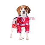 DELIFUR Dog Basketball Player Costume – Ball Pet Halloween Costume Funny Dress Up Sports Outfit Cosplay Clothes for Small Medium Dog Adjustable (Large)