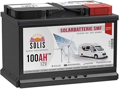 SOLIS Solarbatterie 12V 100Ah Batterie Solar Wohnmobil Batterie Wohnwagen Bootsbatterie vorgeladen auslaufsicher wartungsfrei