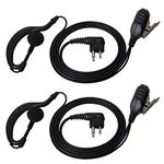 HYS Walkie Talkie Earpiece with PTT Mic G-Shape Headset Compatible with Motorola CP040 CP140 Hytera Midland 2 Way Radio(2 Pack)