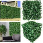 Boshen Grass Wall Panels 10 PCS 10" x 10" Artificial Grass Wall Backdrop Greenery Wall 6.89 SQ Ft Faux Boxwood Privacy Hedge Panels Decor for Party Wedding Backyard Indoor Outdoor