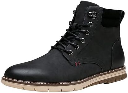 Vostey Boots for Men Casual Dress Shoes Fashion Waterproof Men's Motorcycle Boots(BMY8035A Black 11)