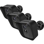 Frienda Blink XT Camera Wall Mount Bracket, Weather Proof 360 Degree Protective Adjustable Mount Bracket and Silicone Skin Cover for Blink XT Indoor/Outdoor Security Camera (3, Black)