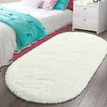 LOCHAS Ultra Soft Children Rugs Room Mat Modern Shaggy Area Rugs Home Decor 2.6' x 5.3', Cream