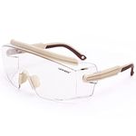 UKNOW Safety Goggles Over Glasses, Anti Fog Safety Glasse with Clear Wraparound Lens, ANSI Z87.1 Protective Eyewear