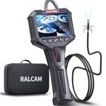 Ralcam Endoscope Camera with Light Endoscope Camera - Endoscope 6.2 mm Inspection Camera 3.5 Inch HD 720P Tube Camera, Cameras with 6 LEDs, IP67 Waterproof 1 m Semi-Rigid Cable Telescopic Camera Car