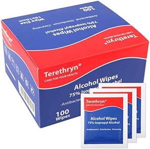 Lingette Desinfectante d'alcool à 75% Lingettes Emballées Individuellement pour Nettoyer Lunettes, Clavier, Téléphone et Tablette boite de 100