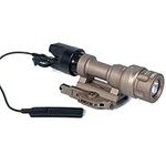 FARMSOLDIER M952 Rifle Light with Remote Pressure Switch，400 Lumen Tactical Rail Mounted Flashlight Constant and Strobe Modes Cord Control Option，Picatinny Rail Mount Single Mode Hunting Light Tan