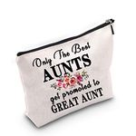 Aunt Gift New Aunt Gift Auntie to Be Gift Only The Best Aunts Get Promoted to Great Aunt Gift Cosmetic Bags Makeup Travel Case (U.Best Aunts)