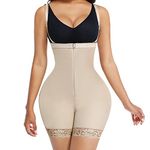 Lover-Beauty Shapewear for Women Body Shaper Butt Lifter Thigh Slimmer High Waist Tummy Control Panties, Beige Zipper, XX-Large